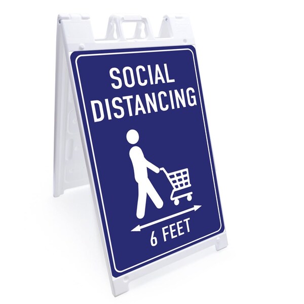 Signmission Coronavirus Sign, Social Distancing 6 Feet, 10in X 7in Decal, 7" H, 10" W, Social Distancing 6 Feet OS-NS-D-710-255952 - main